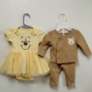 Disney Winnie the Pooh Baby Outfit Bundle - Tutu Dress + Sweater & Pants 0-3M